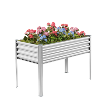 4x2x2.7ft Galvanized Raised Garden Bed with Legs - Land Guard