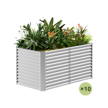 10-pack 36" galvanized raised garden bed, 6x3x3ft, with plants