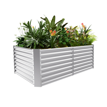 24" Tall Rectangular Galvanized Raised Garden Bed - Land Guard
