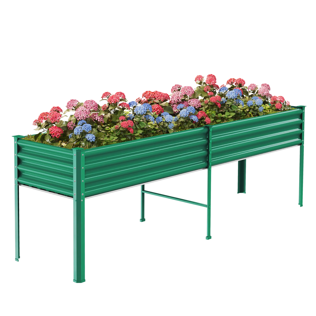 8x2x2.7ft Tall Galvanized Raised Garden Bed with Legs