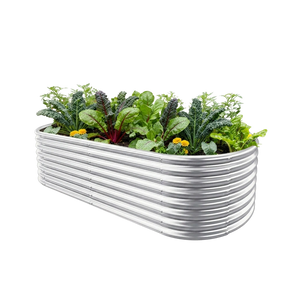 24" Tall 6' x 3' Oval Metal Raised Garden Bed