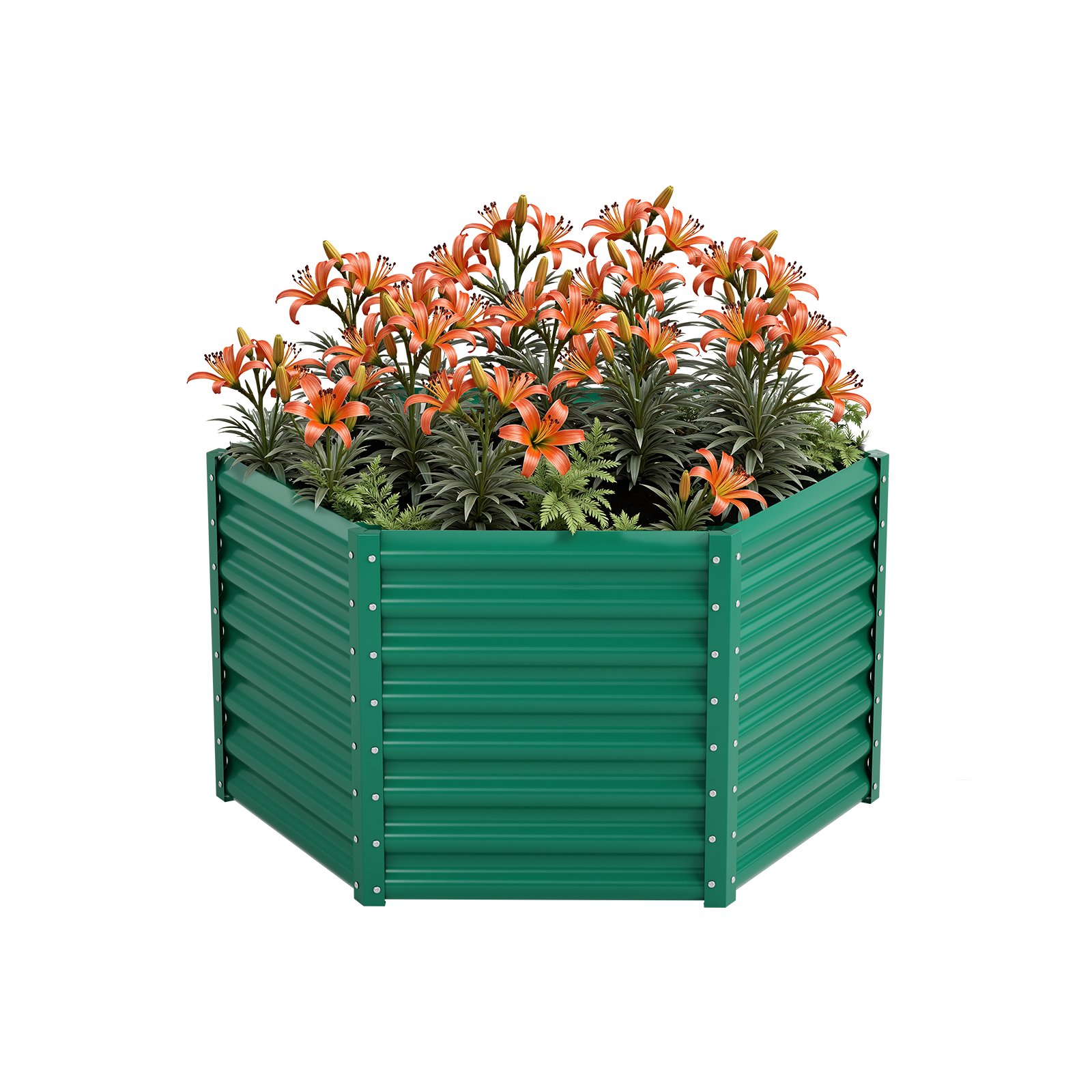 24'' Tall Hexagon 4.5x4.5x2ft Galvanized Raised Garden Beds-Side length 2.2ft
