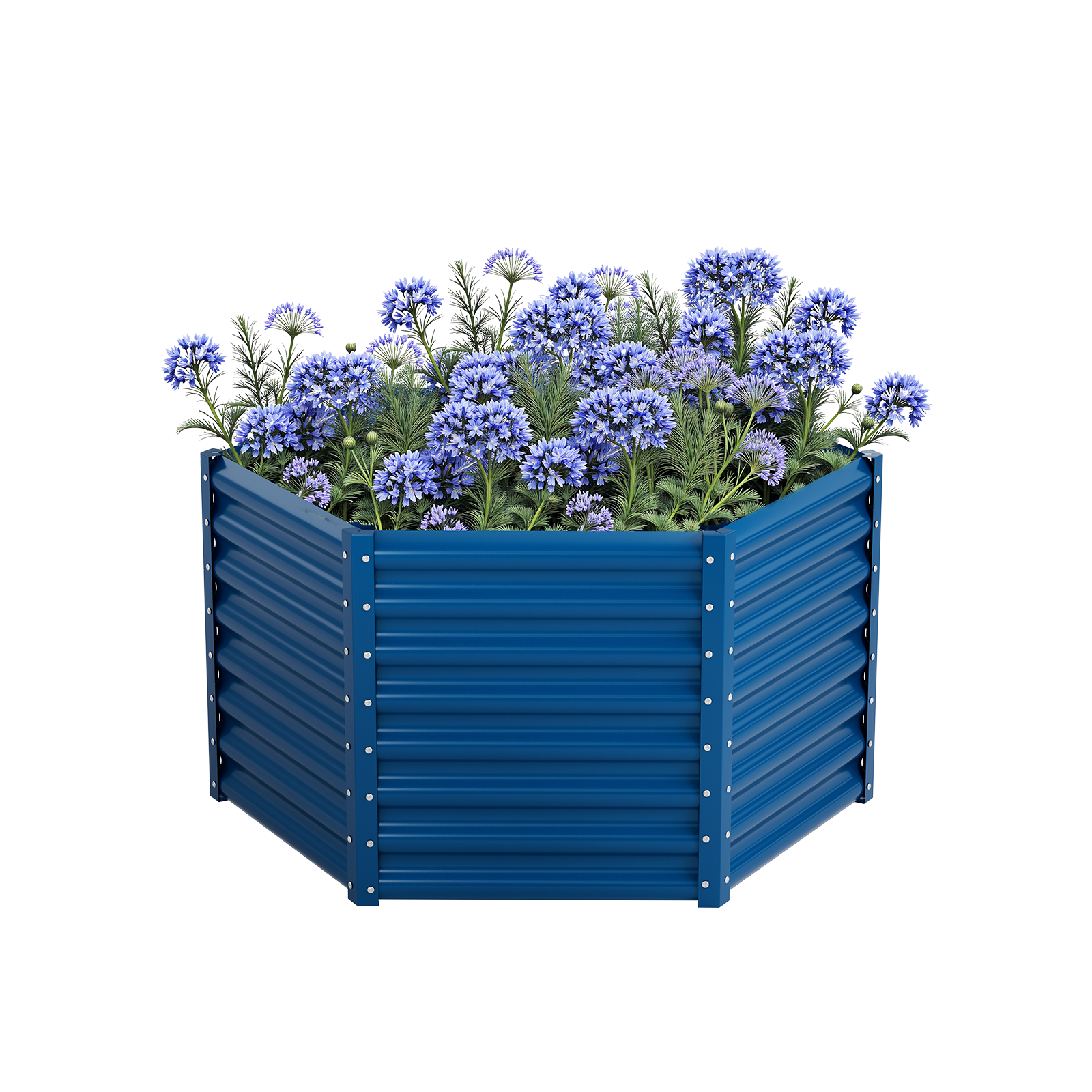 24'' Tall Hexagon 4.5x4.5x2ft Galvanized Raised Garden Beds-Side length 2.2ft