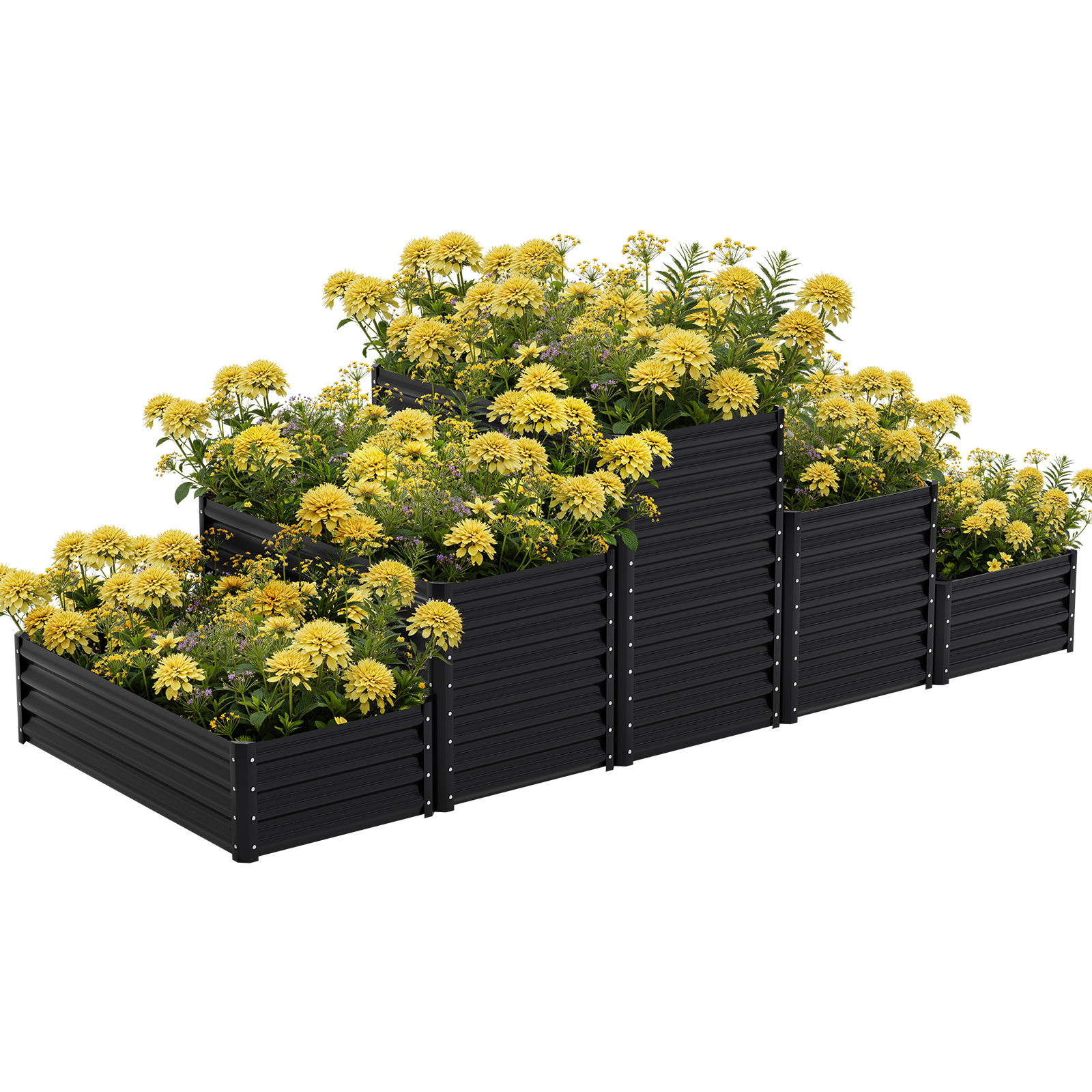 36'' Tall Tiered Galvanized Raised Garden Bed