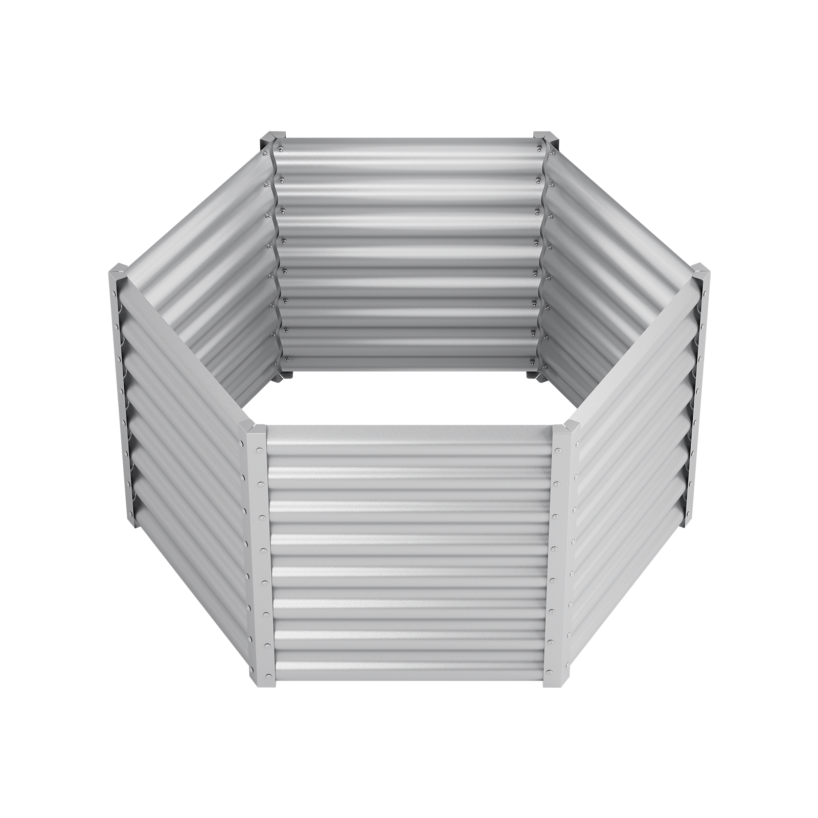 24'' Tall Hexagon 4.5x4.5x2ft Galvanized Raised Garden Beds-Side length 2.2ft