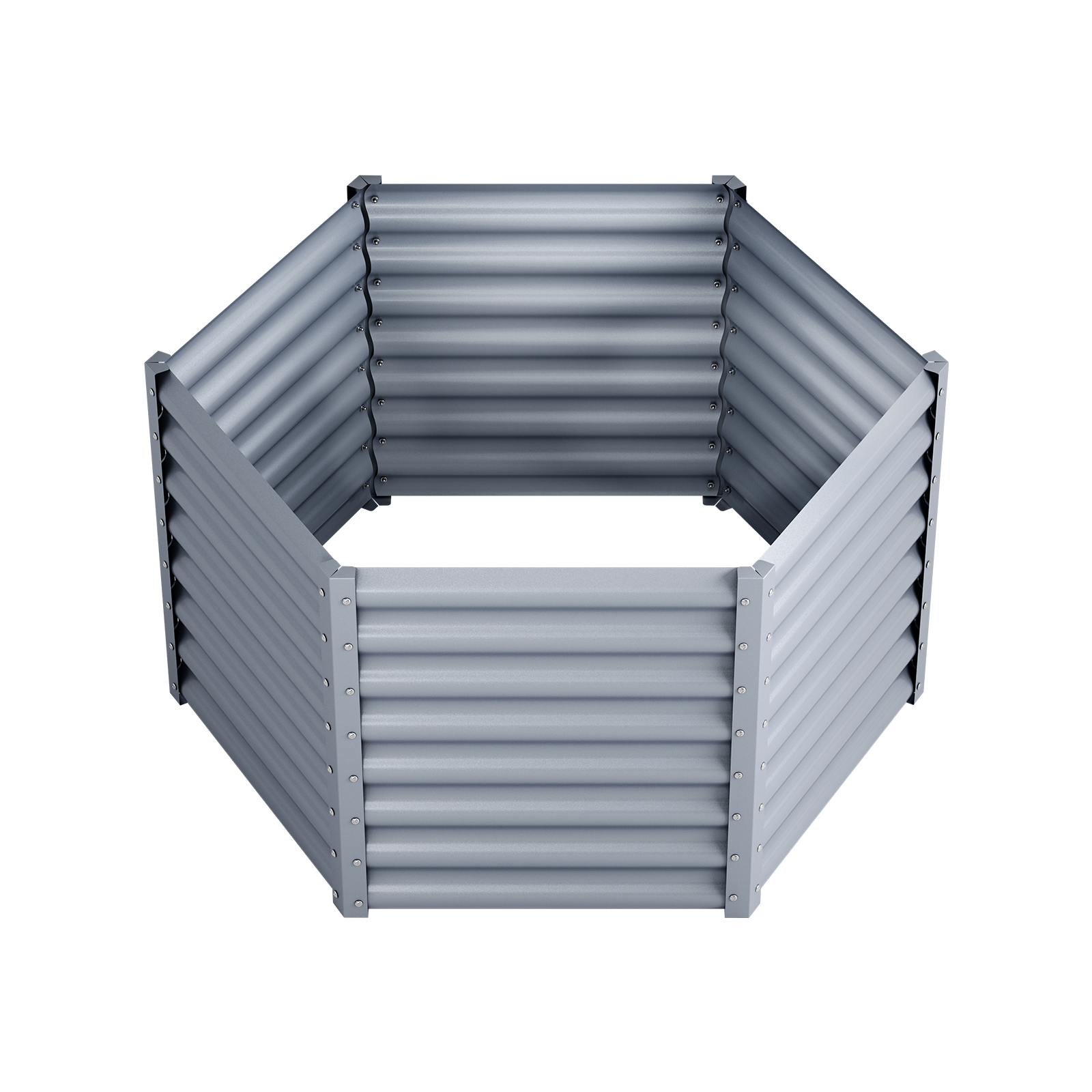 24'' Tall Hexagon 4.5x4.5x2ft Galvanized Raised Garden Beds-Side length 2.2ft