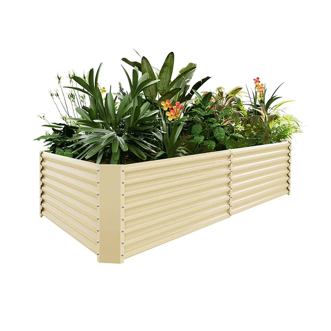 24" Tall Rectangular 8x4x2ft Galvanized Raised Garden Bed