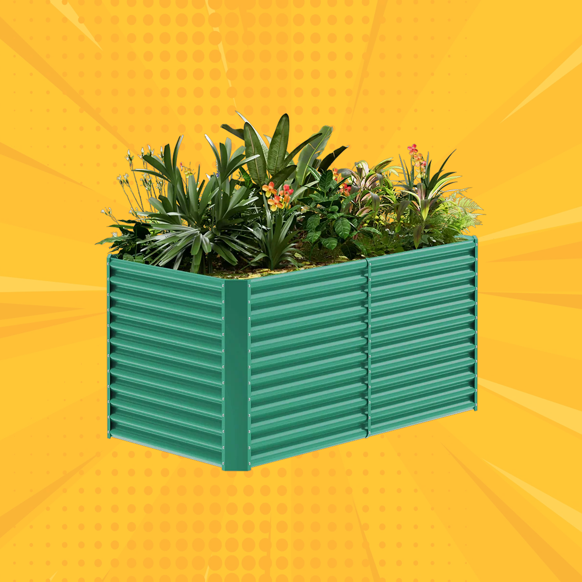 36" Tall Rectangular 6x3x3ft Galvanized Raised Garden Bed