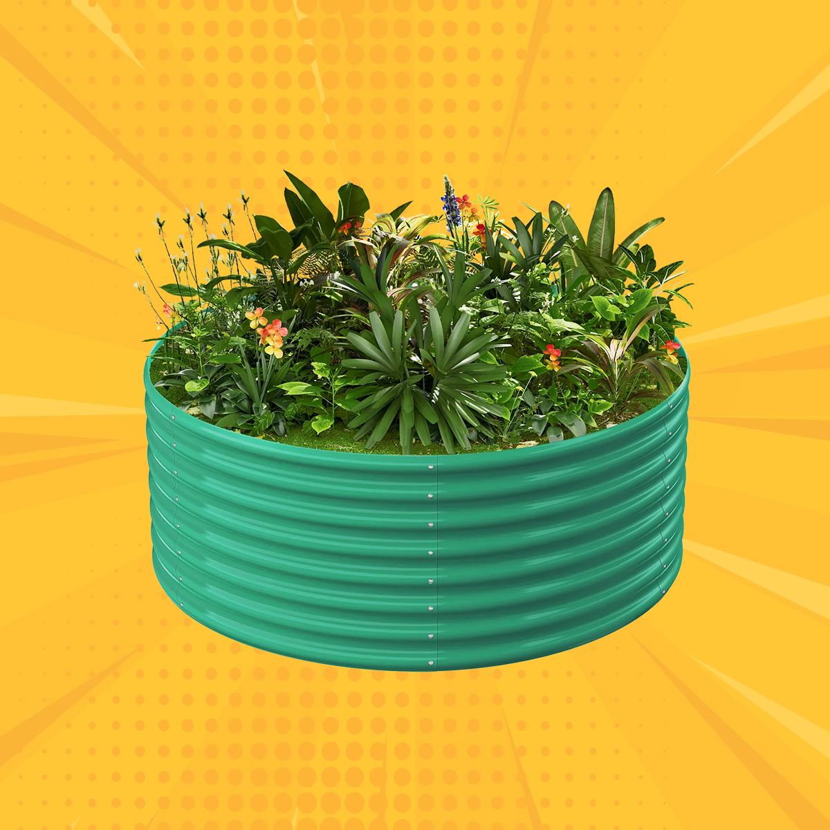 24" Tall Round 4x4x2ft Galvanized Raised Garden Bed