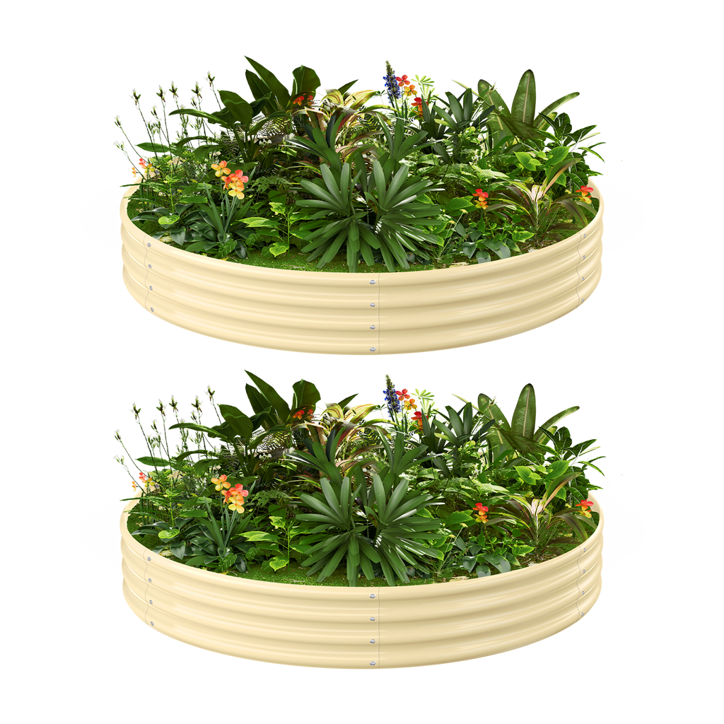 2-Pack Round 4x4x1ft Galvanized Raised Garden Bed