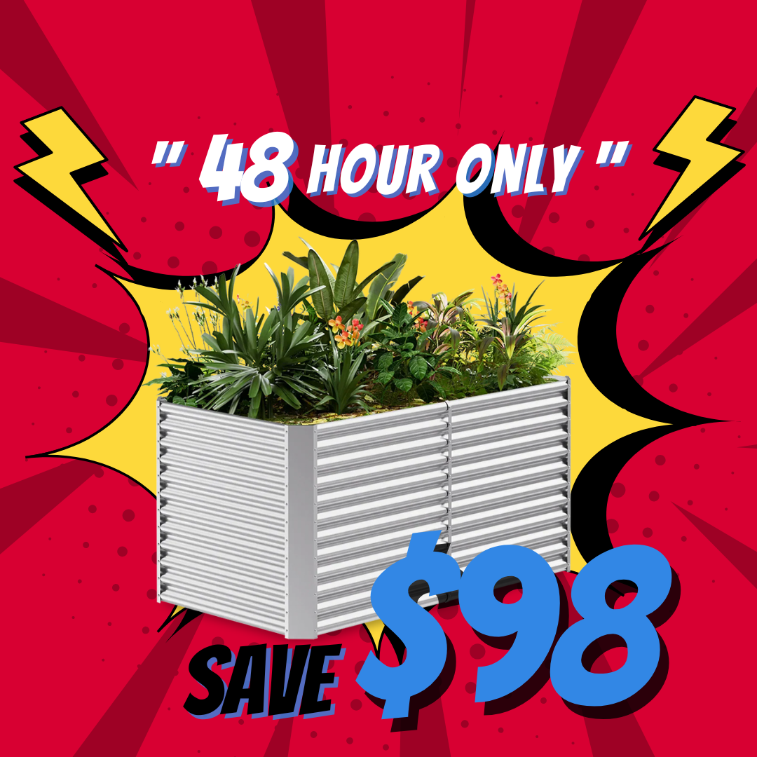 36" Tall 6x3ft Galvanized Raised Garden Bed