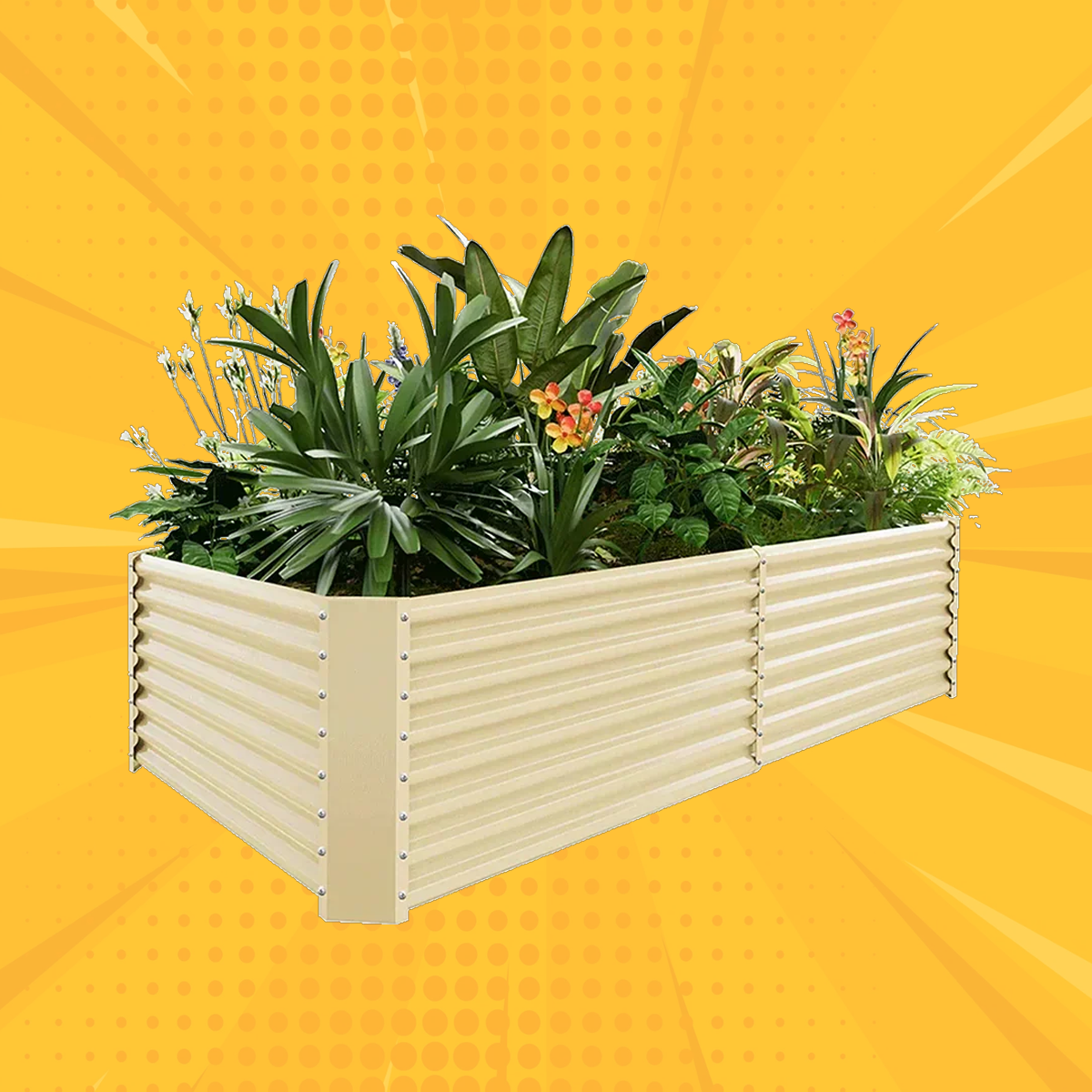 24" Tall Rectangular 8x4x2ft Galvanized Raised Garden Bed