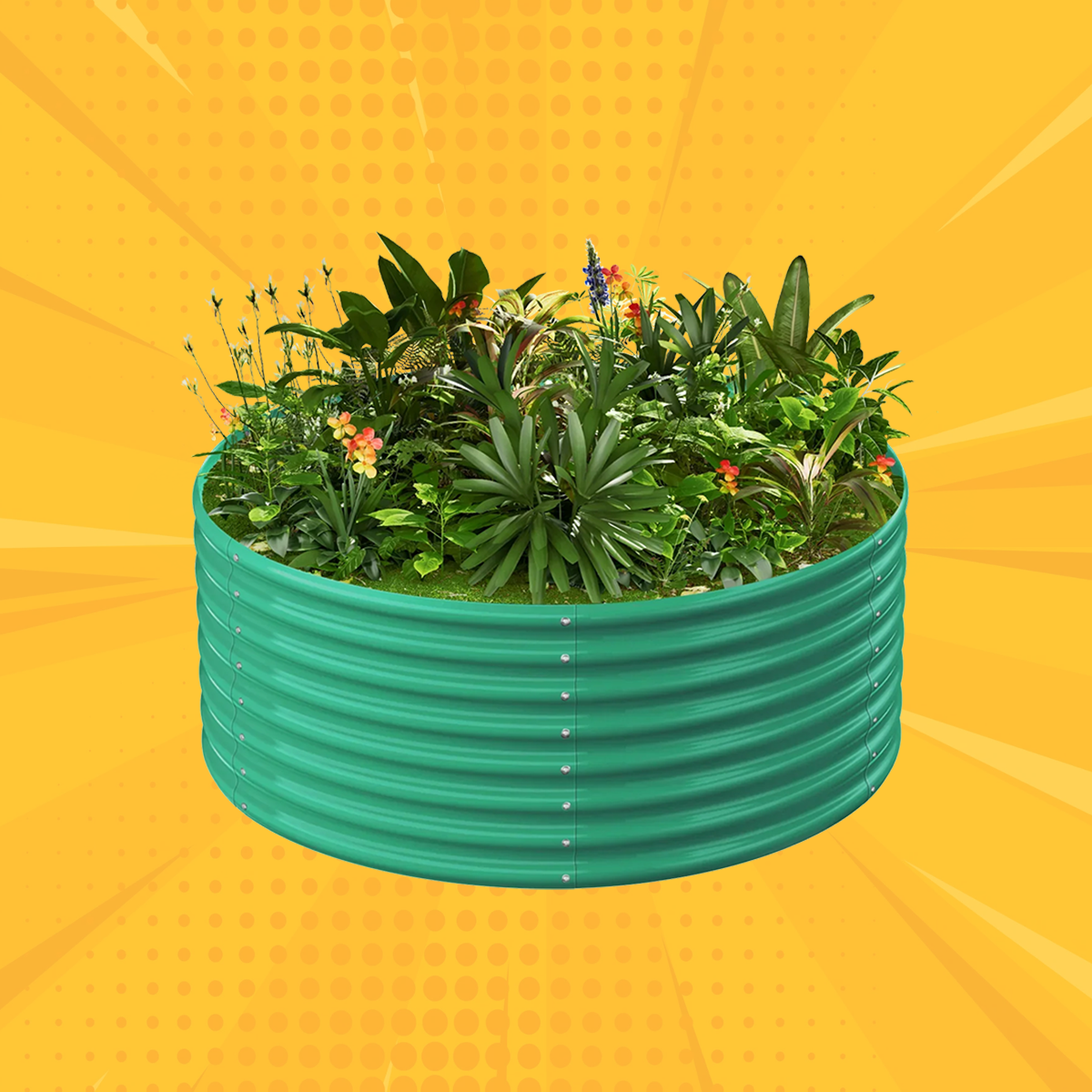 24" Tall Round 3x3x2ft Galvanized Raised Garden Bed