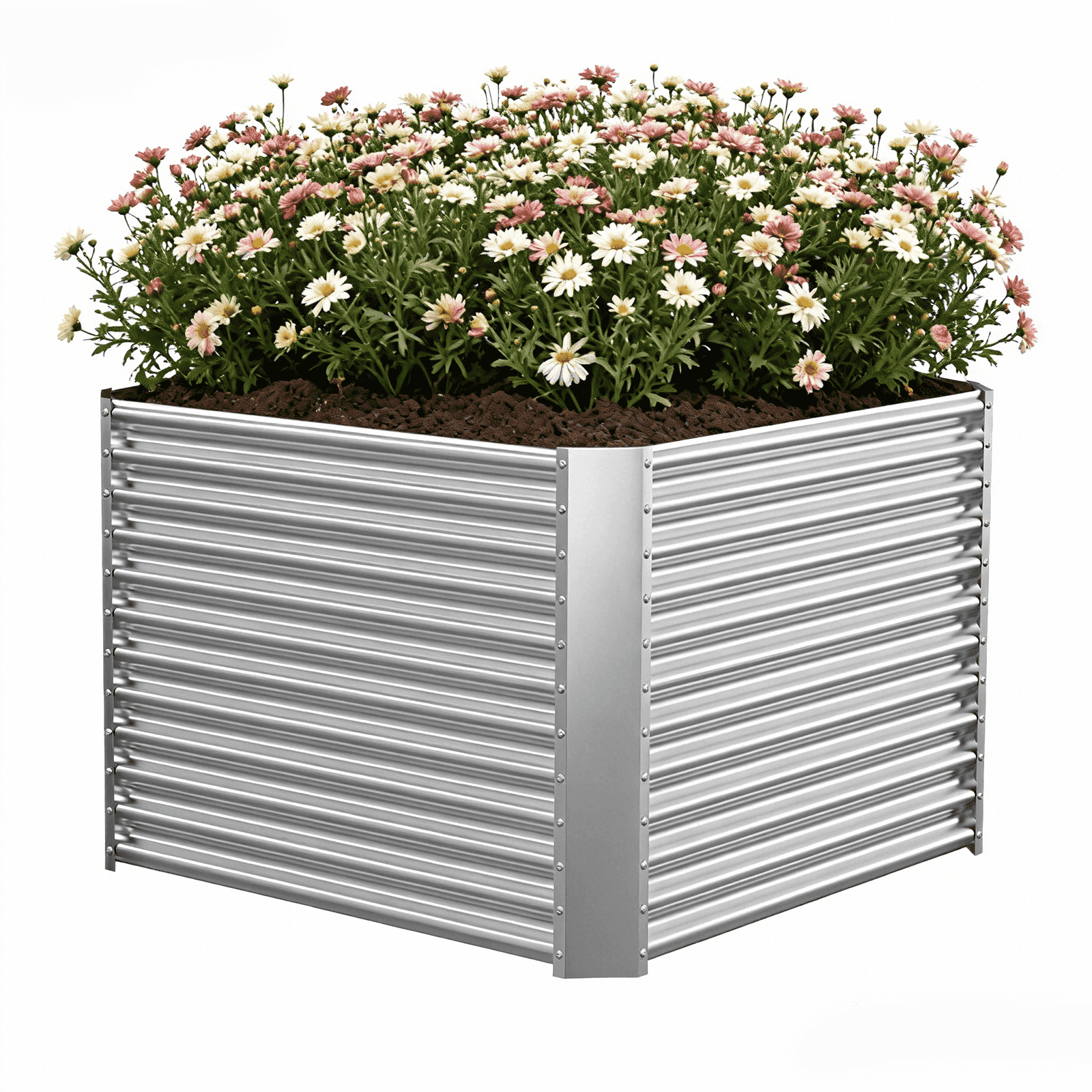 36" Tall Square Galvanized Raised Garden Bed