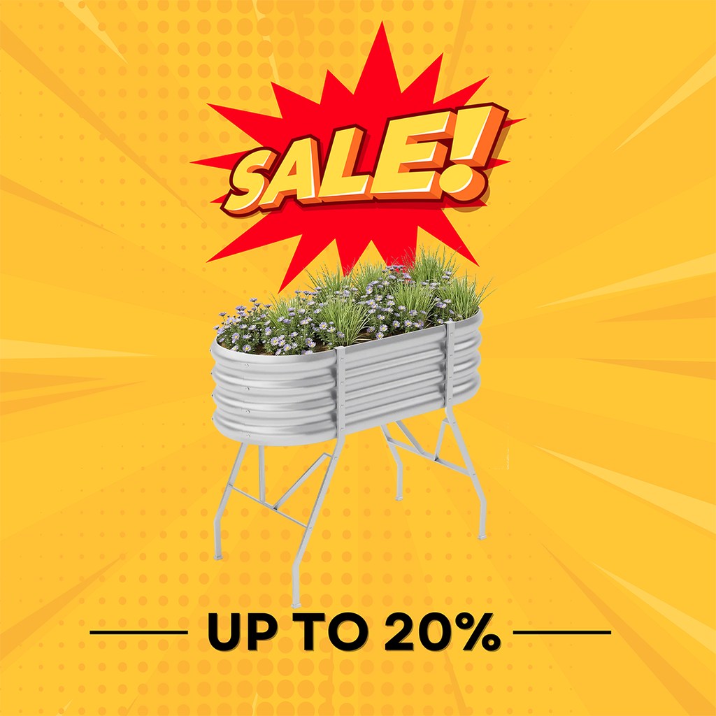 4x2x2.7ft Oval Galvanized Raised Garden Bed with Legs