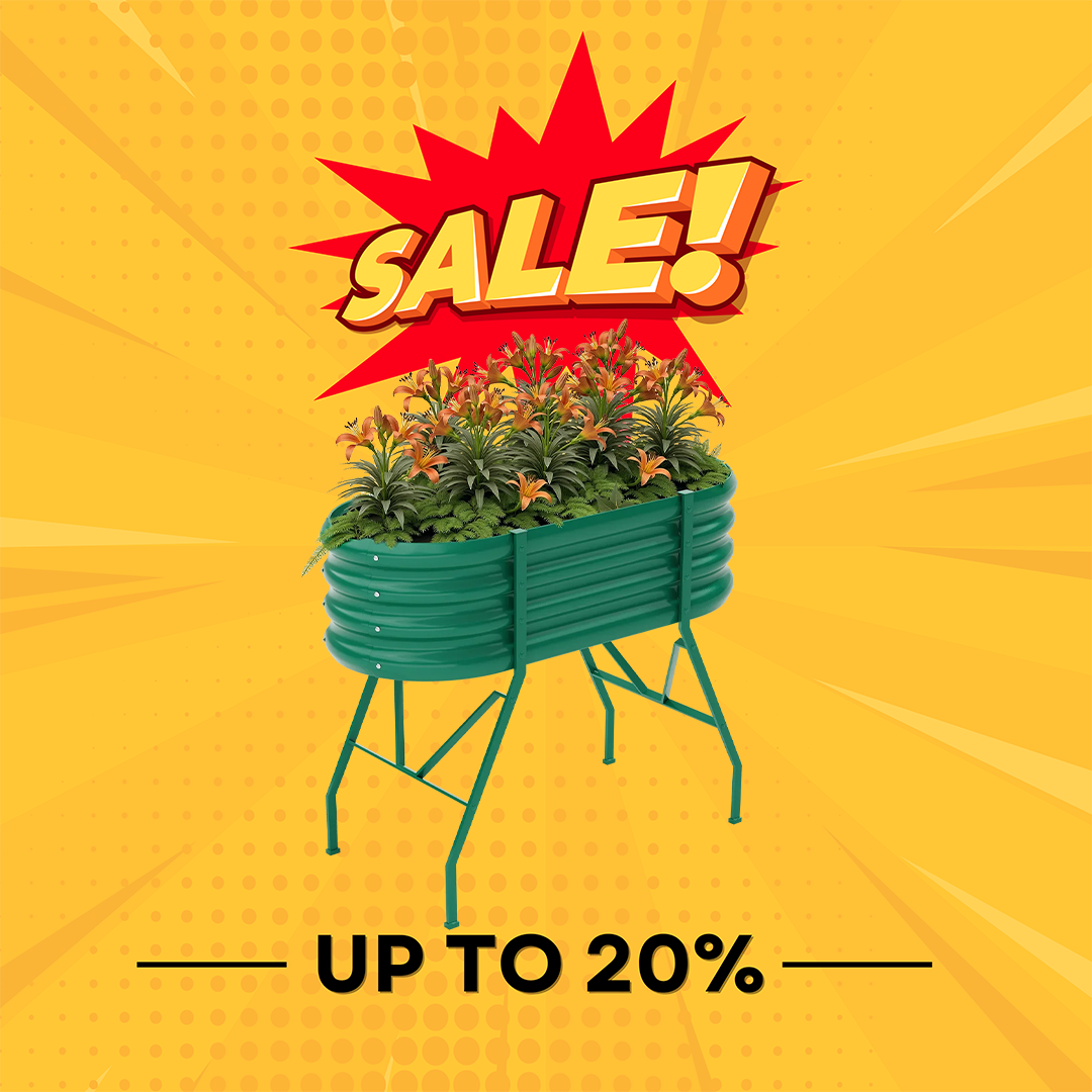 4x2x2.7ft Oval Galvanized Raised Garden Bed with Legs
