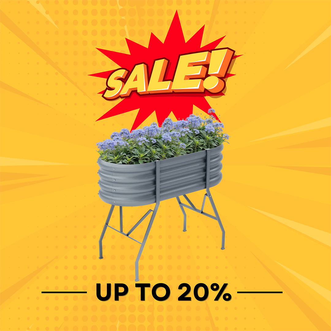 4x2x2.7ft Oval Galvanized Raised Garden Bed with Legs