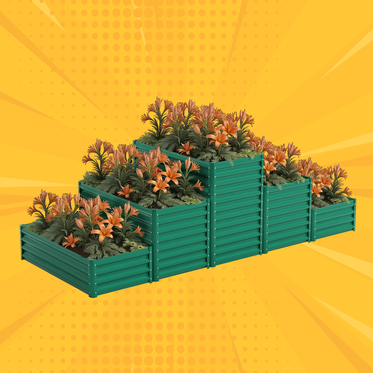 36'' Tall Tiered Galvanized Raised Garden Bed