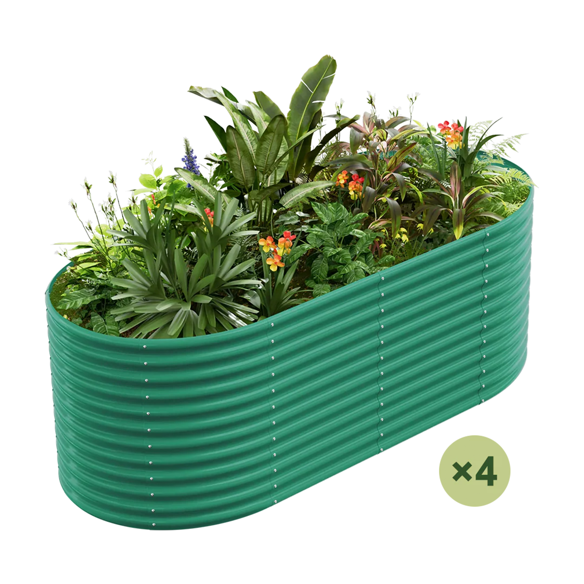 4-pack green galvanized raised garden bed, 36