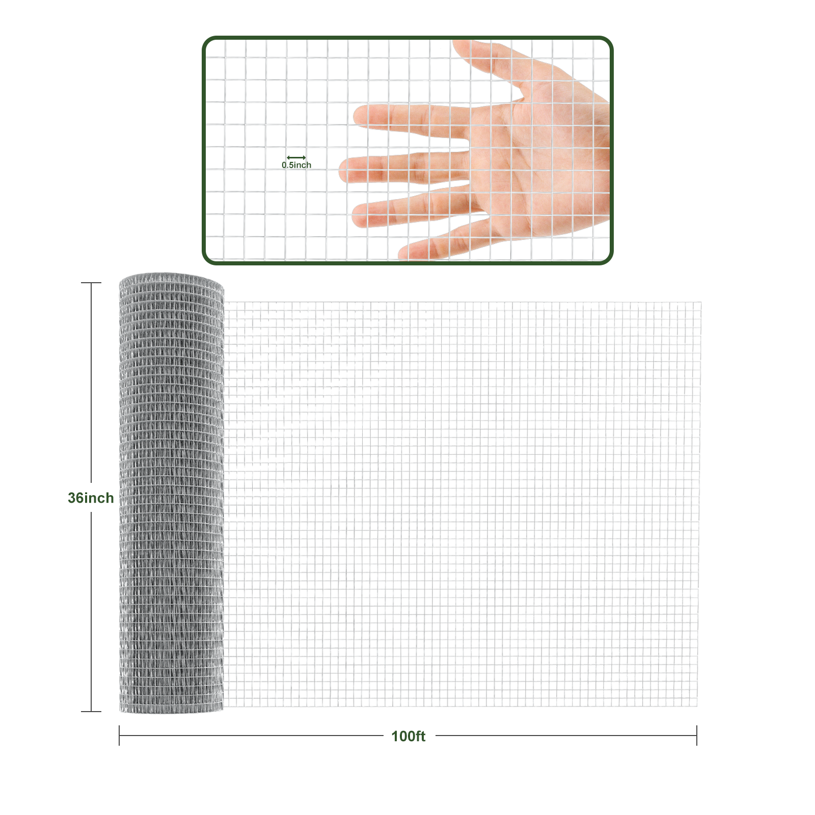 1/2 inch  Galvanized Hardware Cloth Chicken Wire Mesh Fence