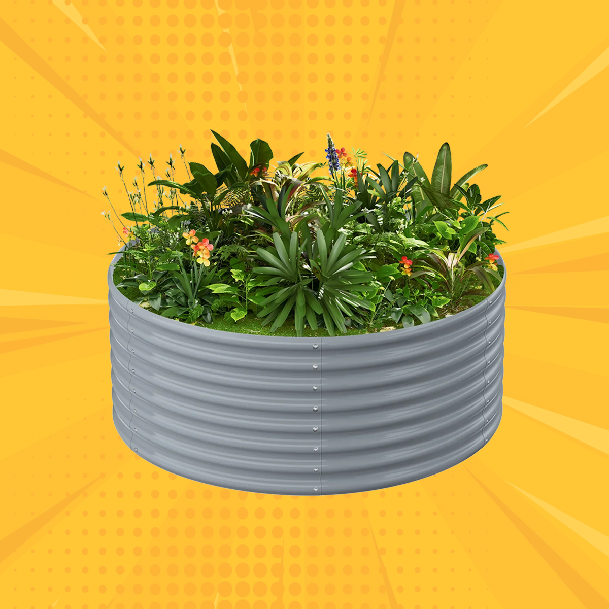 24" Tall Round 3x3x2ft Galvanized Raised Garden Bed