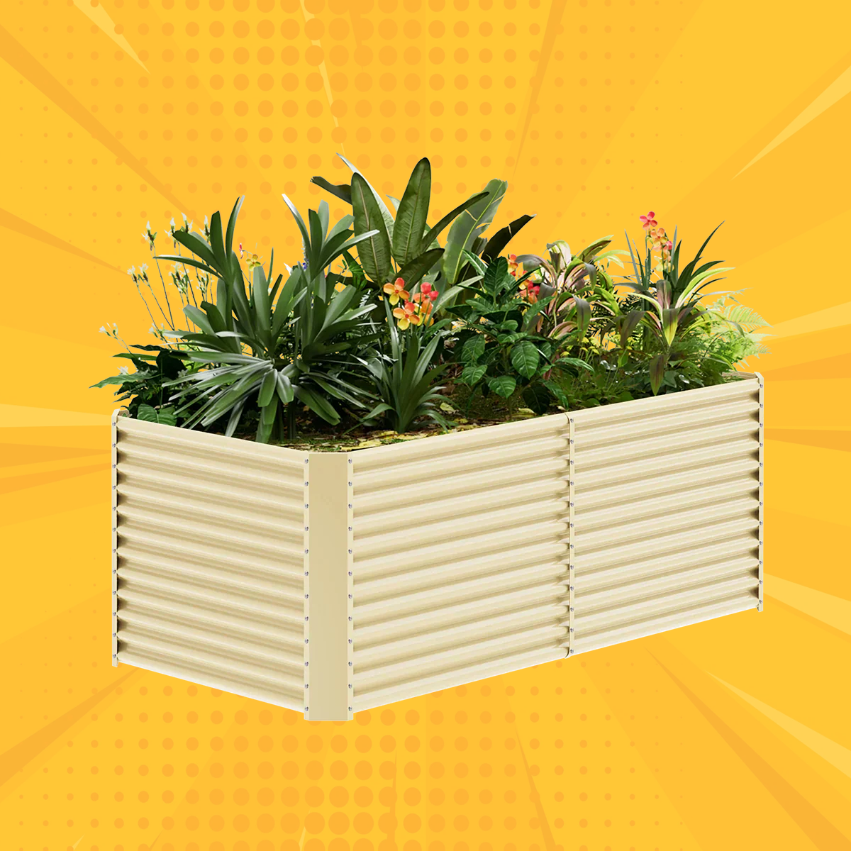 36" Tall Rectangular 8x4x3ft Galvanized Raised Garden Bed
