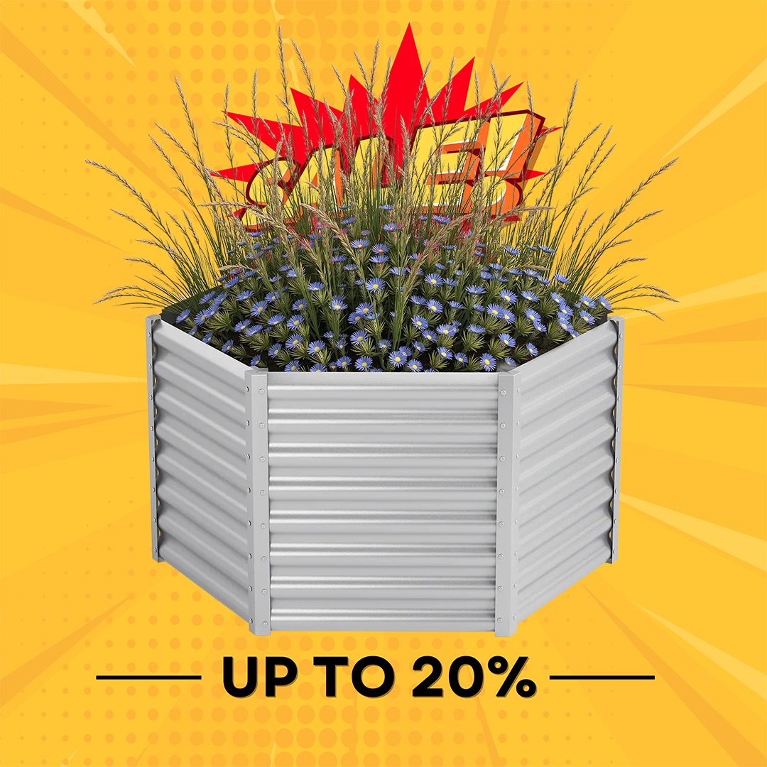 24'' Tall Hexagon 4.5x4.5x2ft Galvanized Raised Garden Beds-Side length 2.2ft
