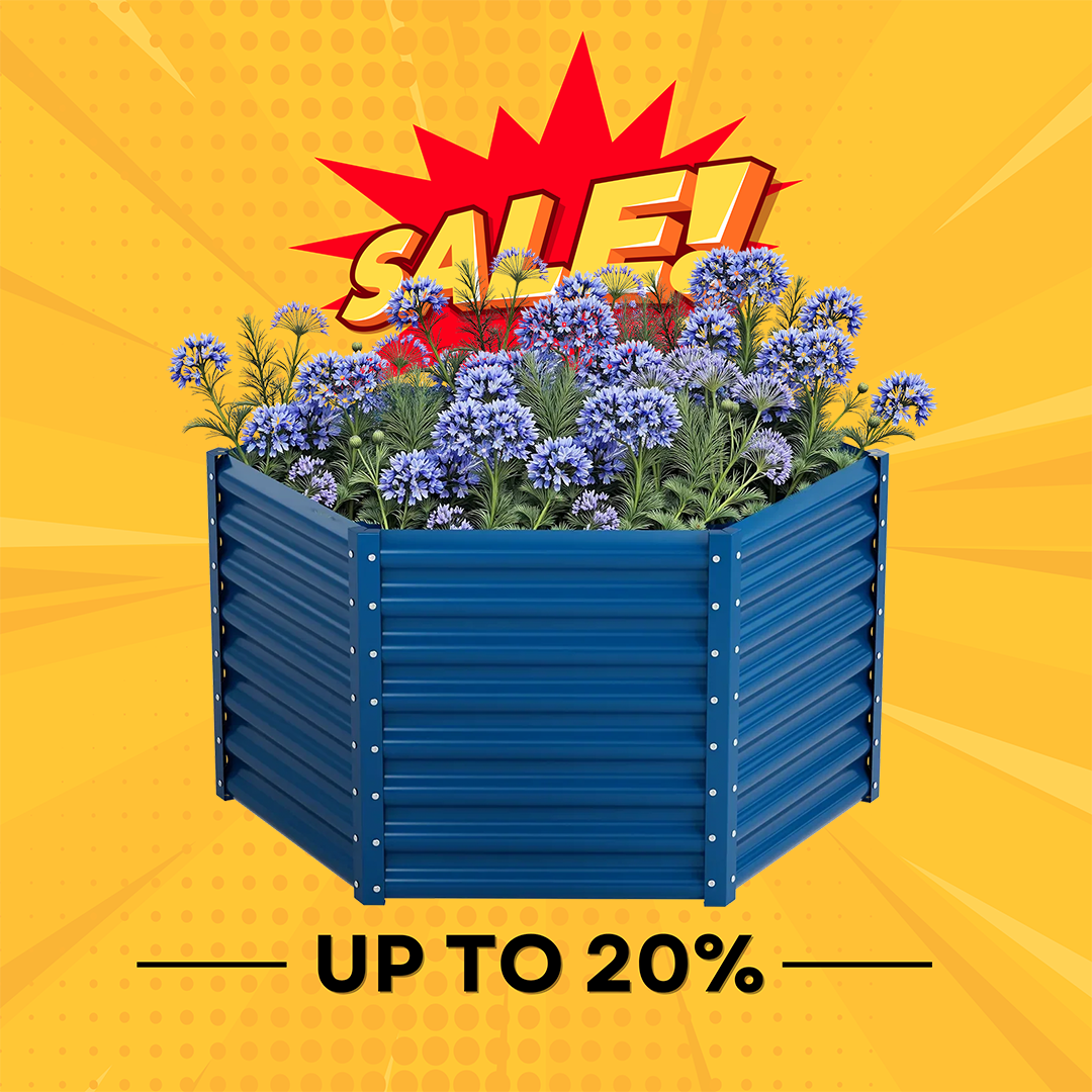 24'' Tall Hexagon 4.5x4.5x2ft Galvanized Raised Garden Beds-Side length 2.2ft