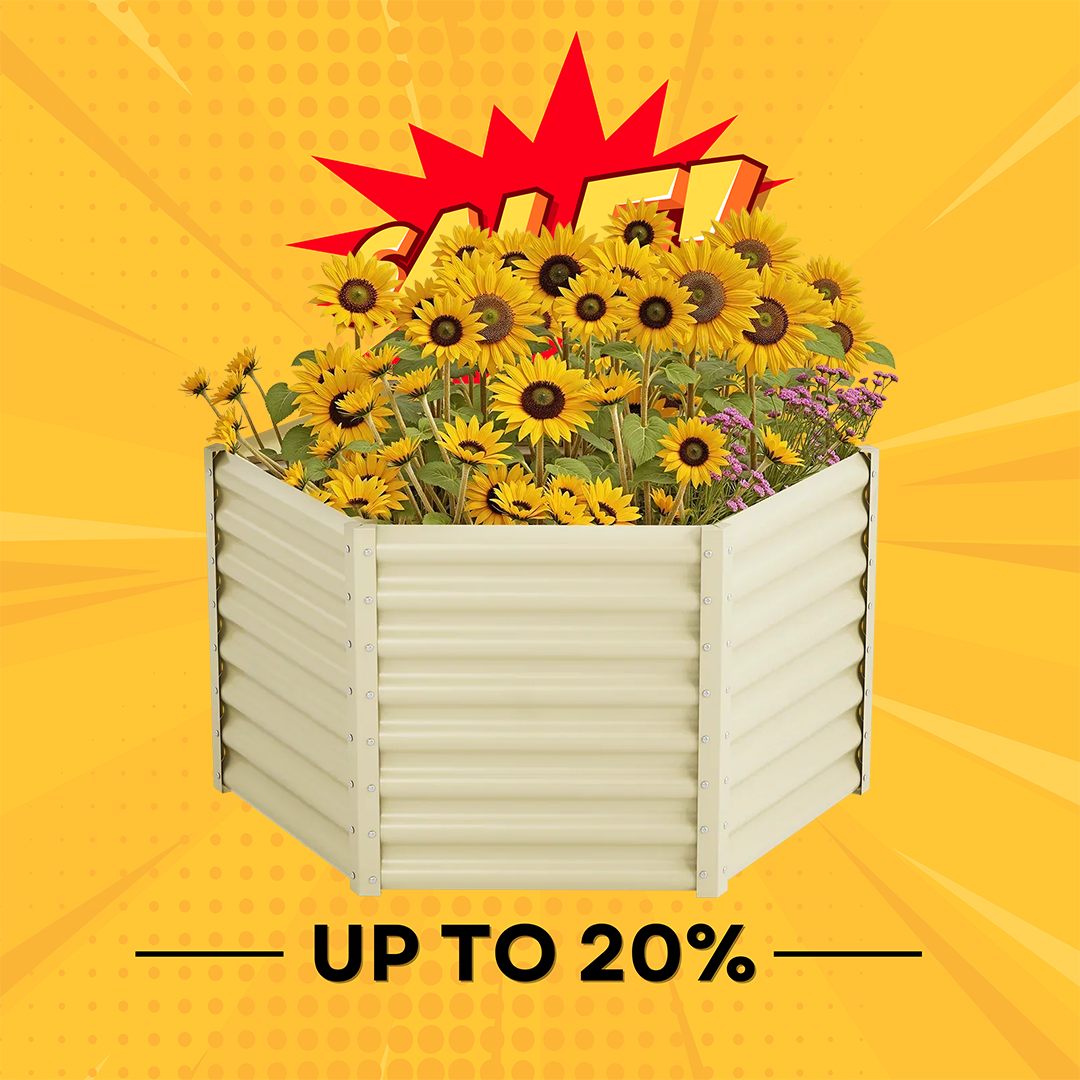 24'' Tall Hexagon 4.5x4.5x2ft Galvanized Raised Garden Beds-Side length 2.2ft