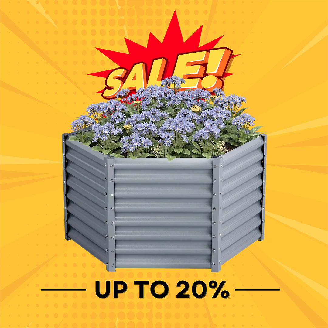 24'' Tall Hexagon 4.5x4.5x2ft Galvanized Raised Garden Beds-Side length 2.2ft