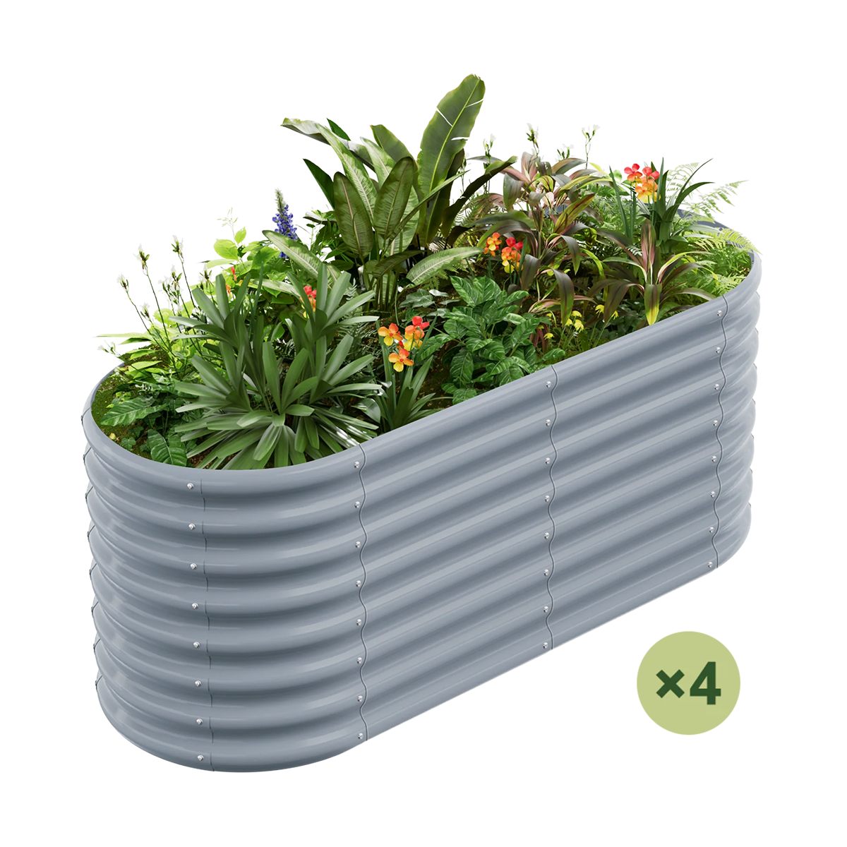 4-pack of galvanized raised garden beds, 24