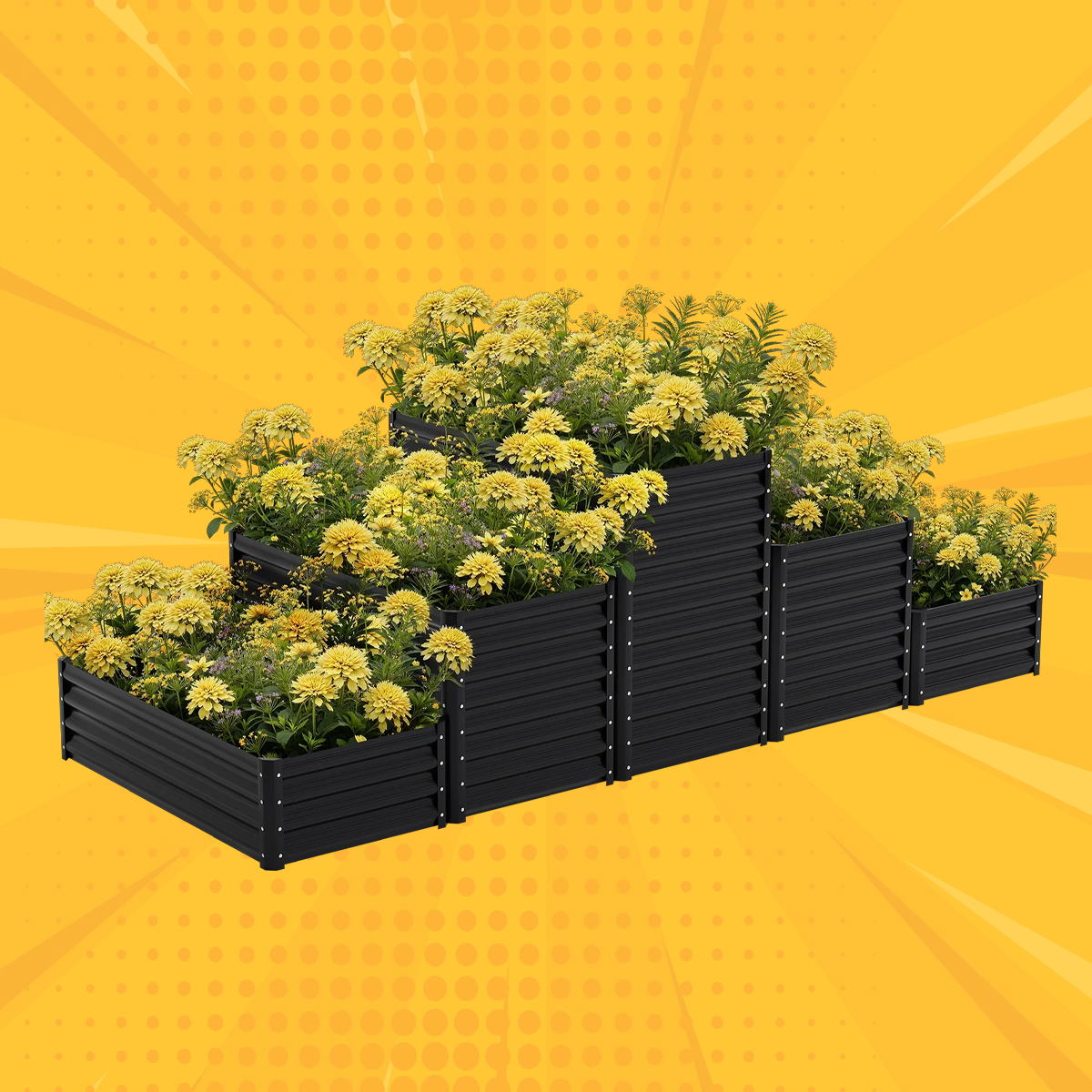 36'' Tall Tiered Galvanized Raised Garden Bed