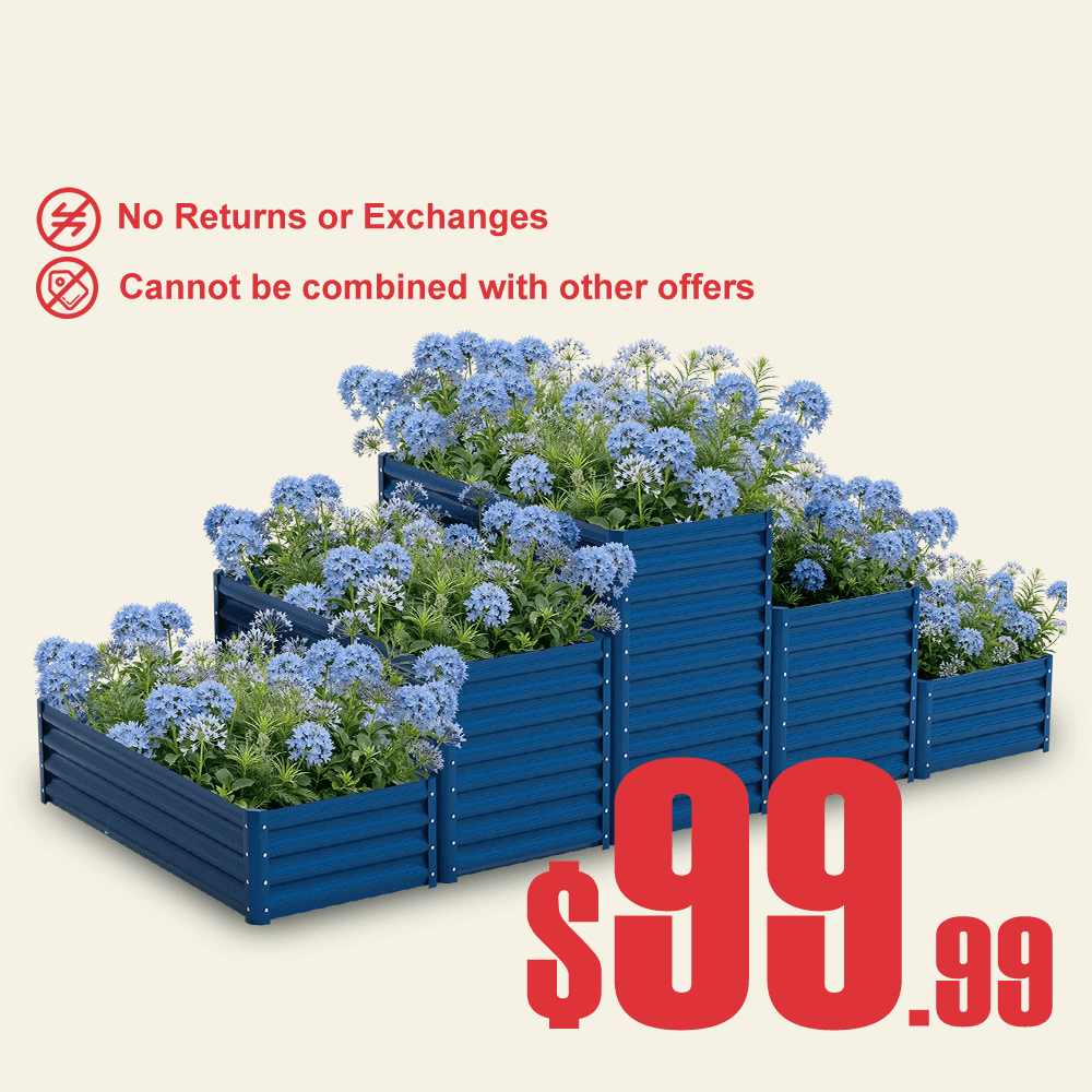 36'' Tall Tiered Galvanized Raised Garden Bed
