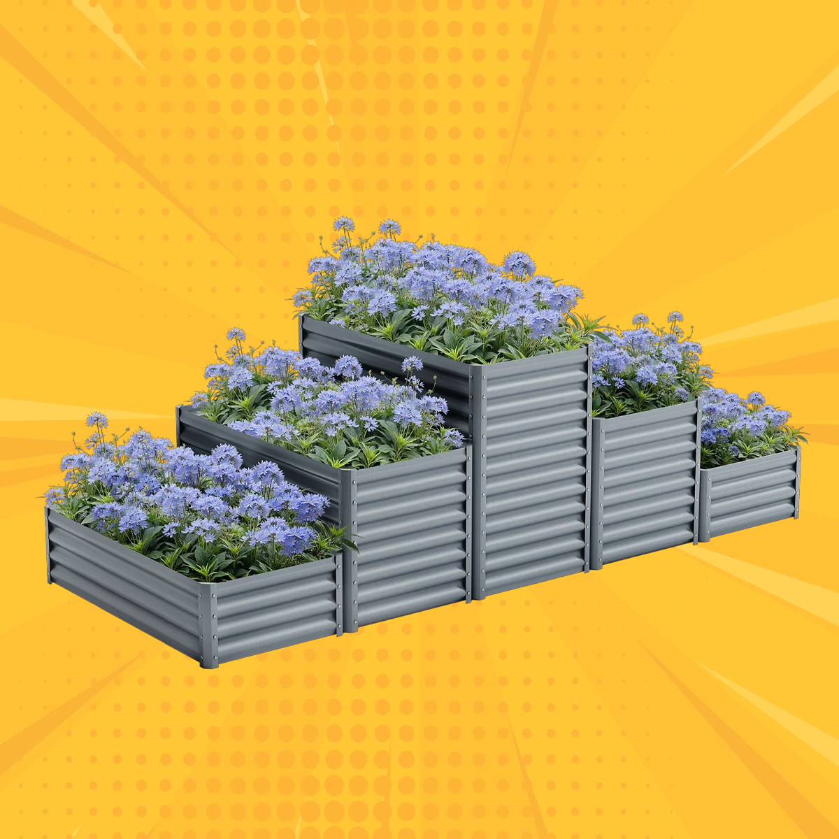 36'' Tall Tiered Galvanized Raised Garden Bed