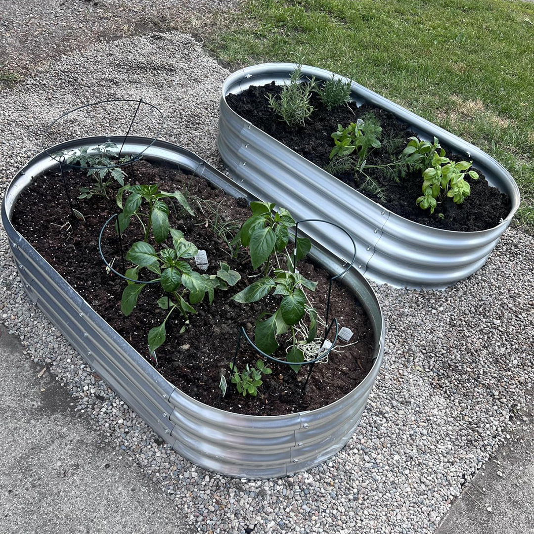 10-Pack Oval 4x2x1ft Galvanized Raised Garden Bed