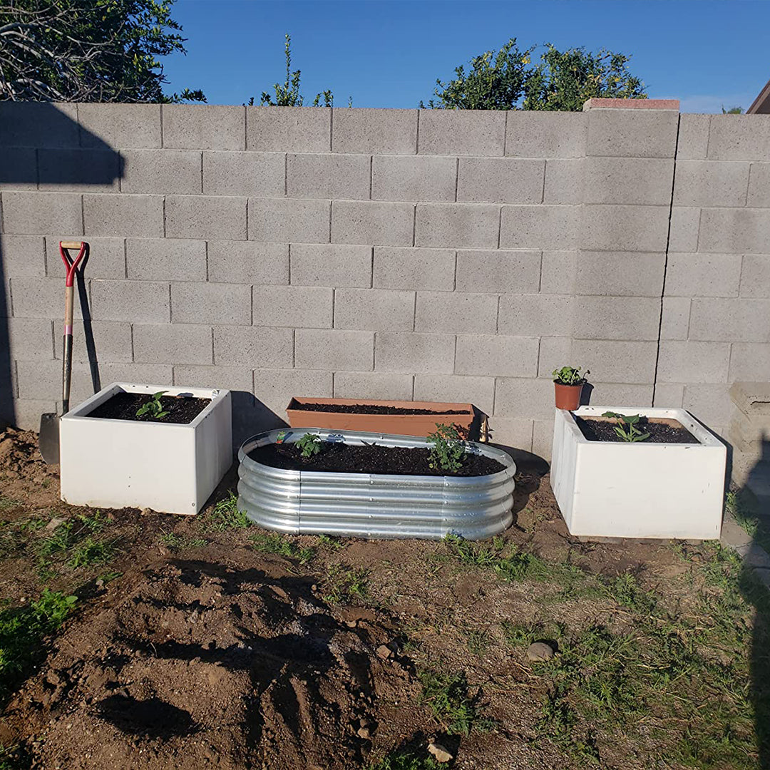 10-Pack Oval 4x2x1ft Galvanized Raised Garden Bed