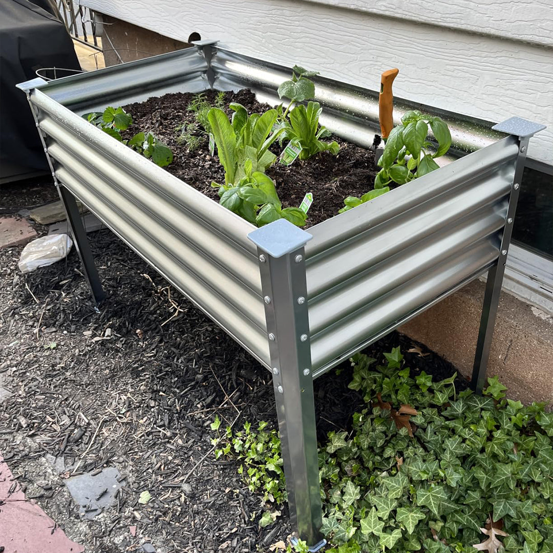 4-Pack 4x2x2.7ft Galvanized Raised Garden Bed with Legs