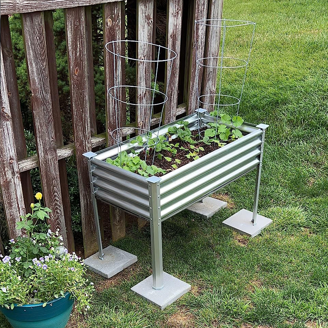 4-Pack 4x2x2.7ft Galvanized Raised Garden Bed with Legs