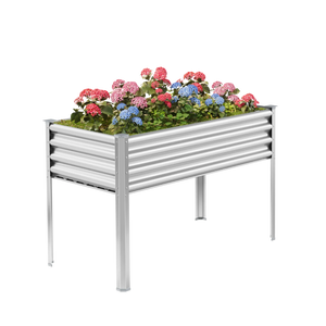 4x2x2.7ft Galvanized Raised Garden Bed with Legs - Land Guard