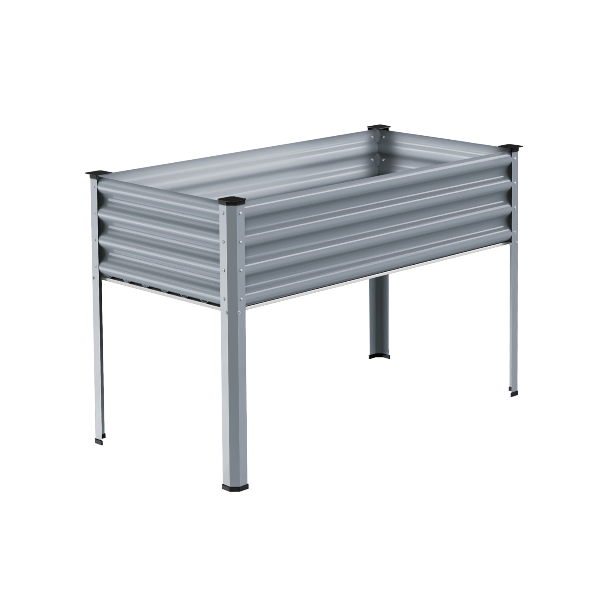 4x2x2.7ft Galvanized Raised Garden Bed with Legs