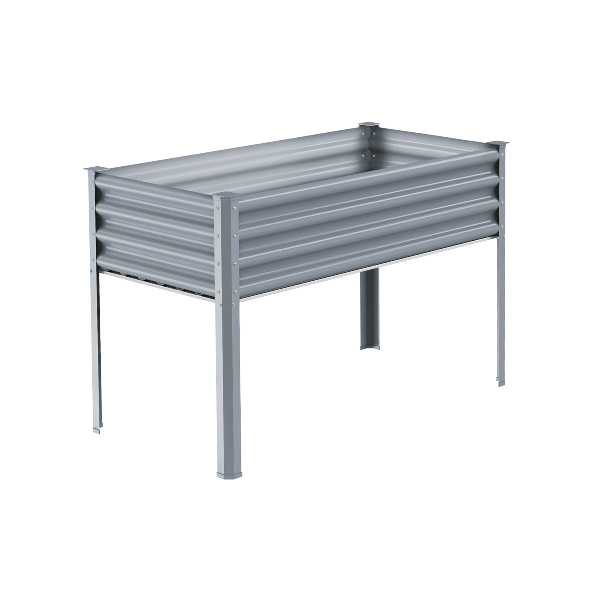 4x2x2.7ft Galvanized Raised Garden Bed with Legs