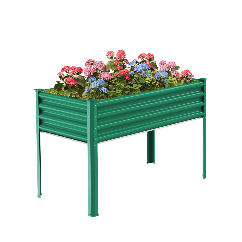 4x2x2.7ft Galvanized Raised Garden Bed with Legs
