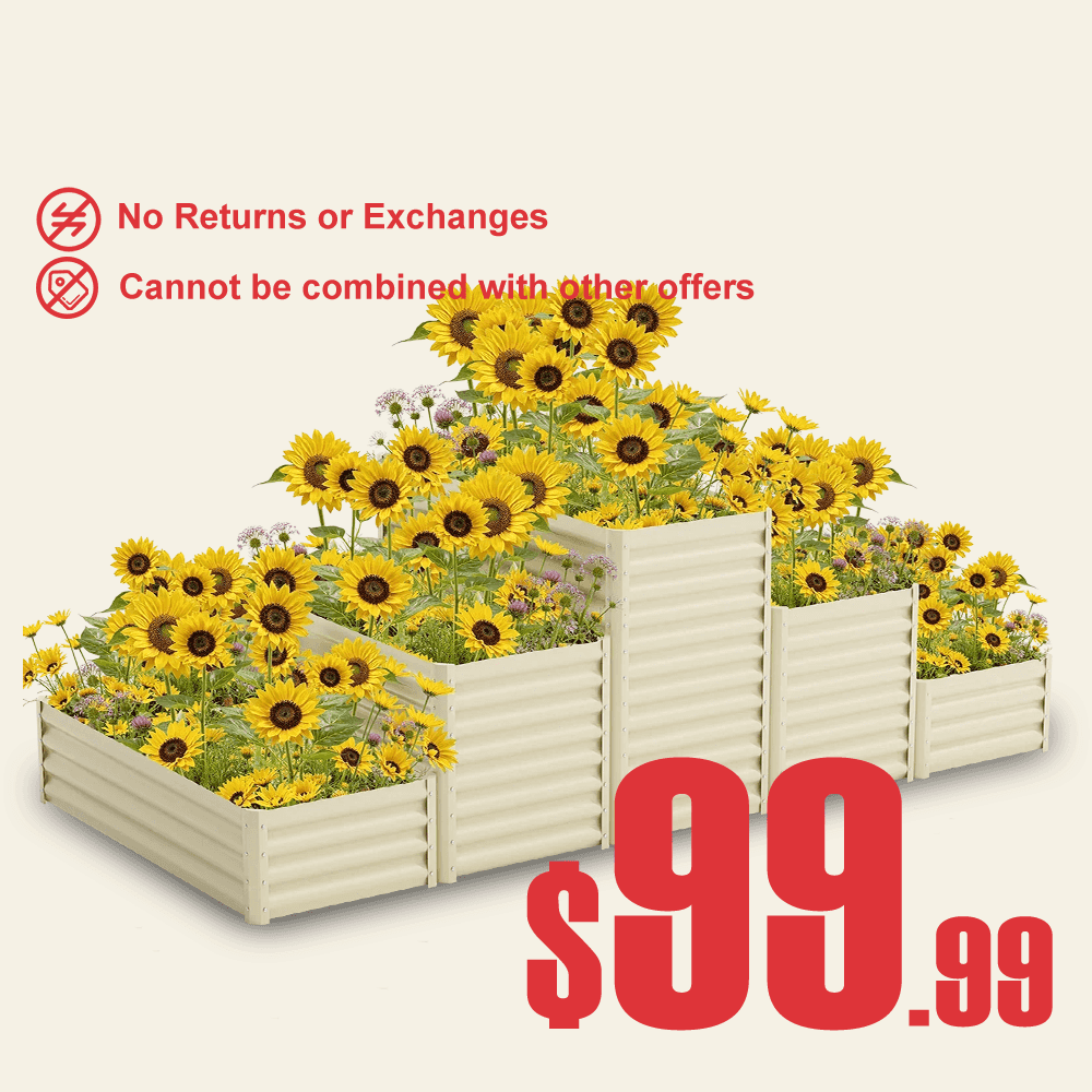 36'' Tall Tiered Galvanized Raised Garden Bed