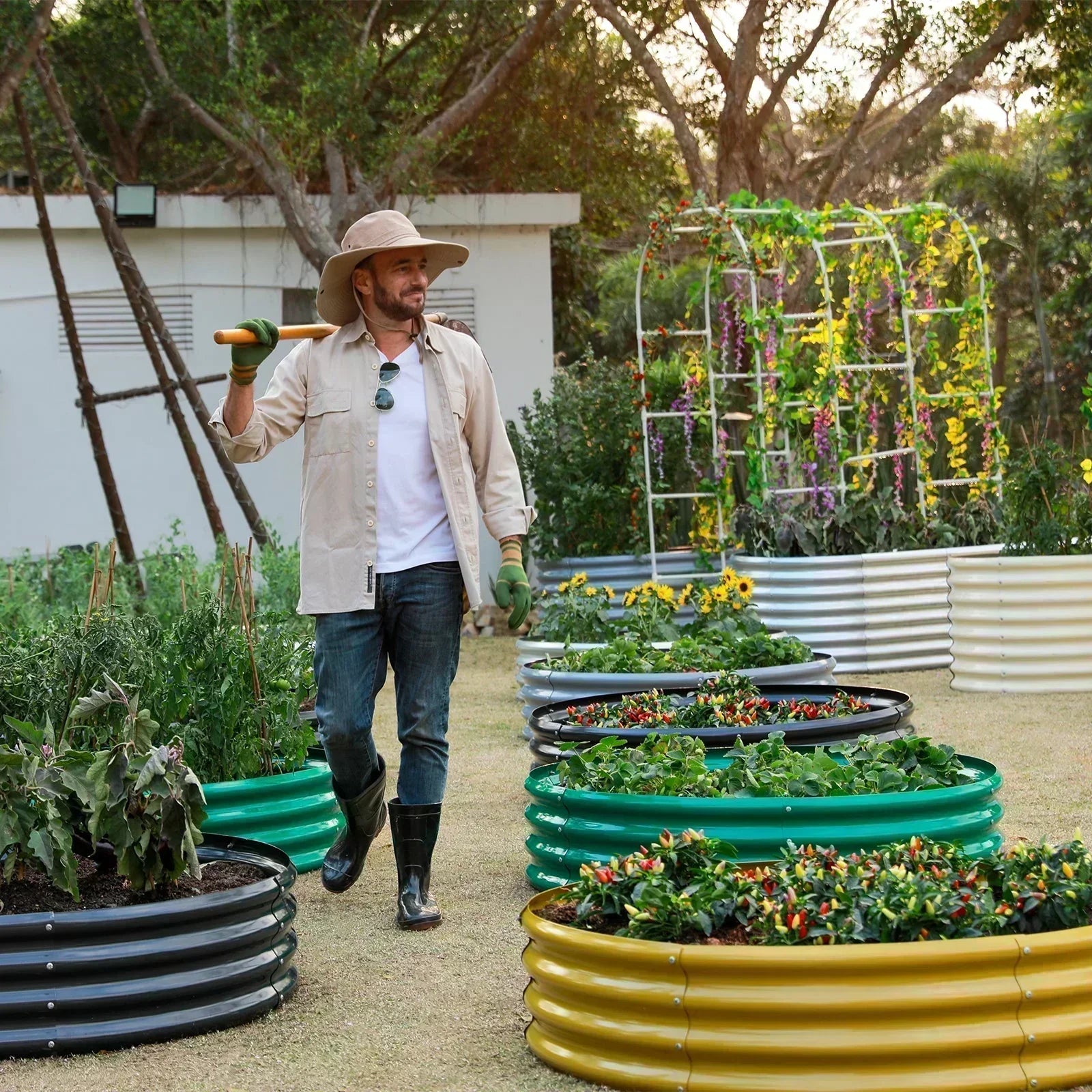 circle garden beds