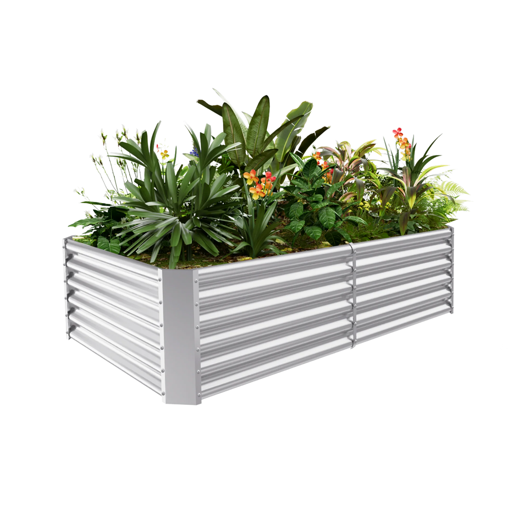 18" Tall Oval Galvanized Raised Garden Bed