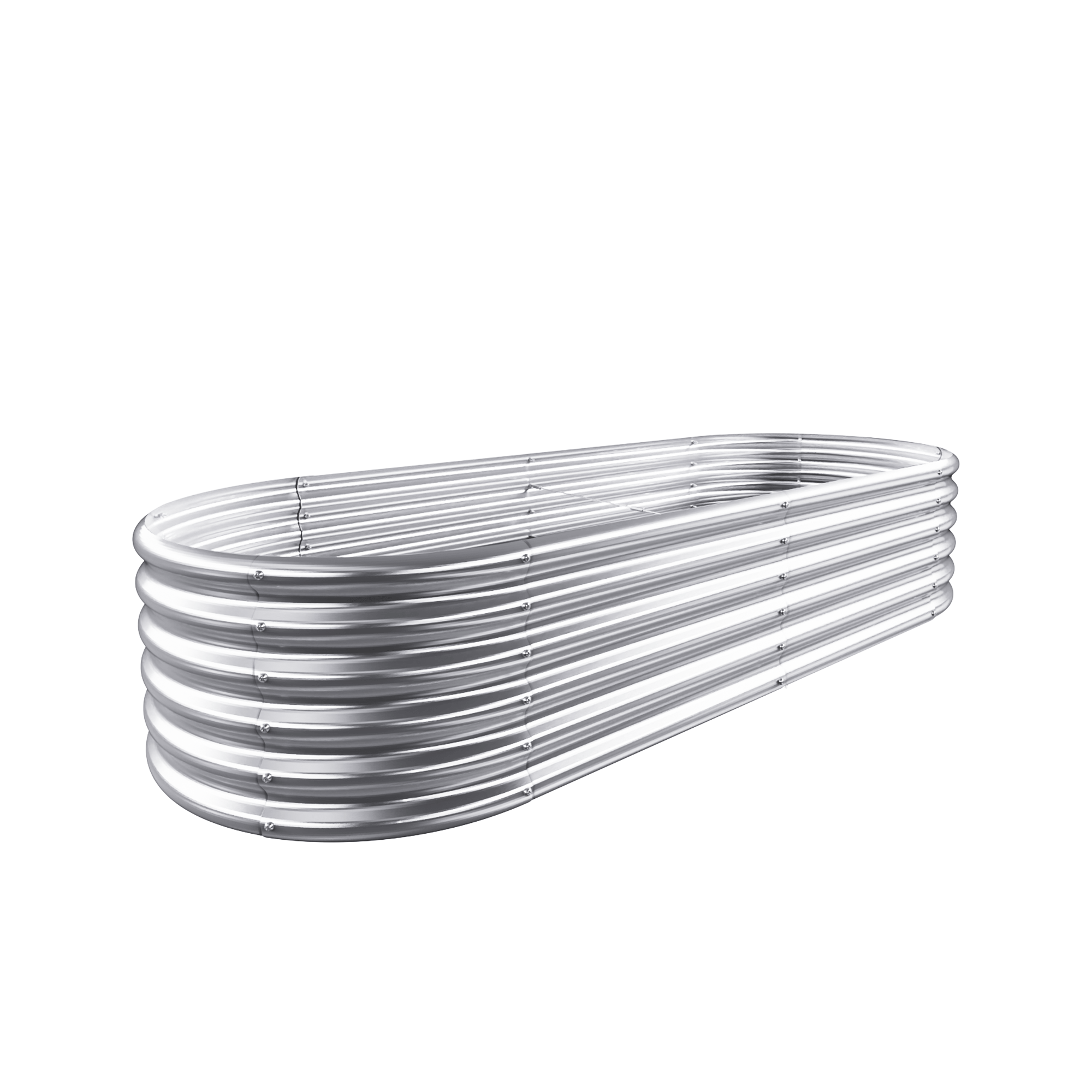 18 inch tall oval galvanized raised garden bed, 6x3ft