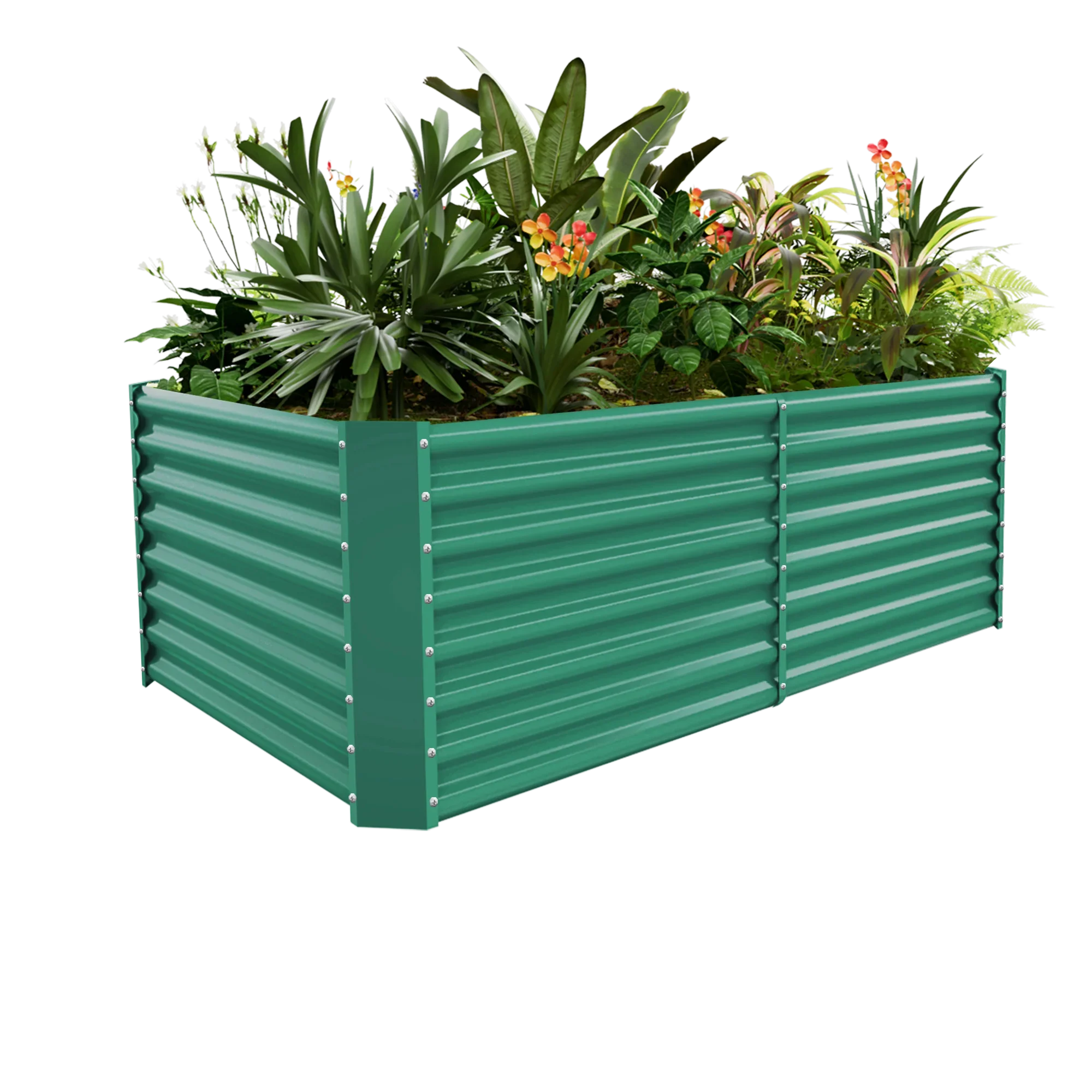 24" Tall Rectangular Galvanized Raised Garden Bed
