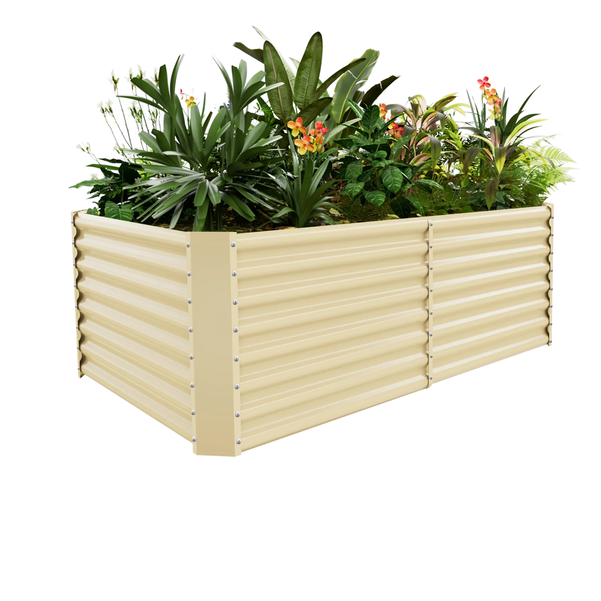 24" Tall Rectangular Galvanized Raised Garden Bed
