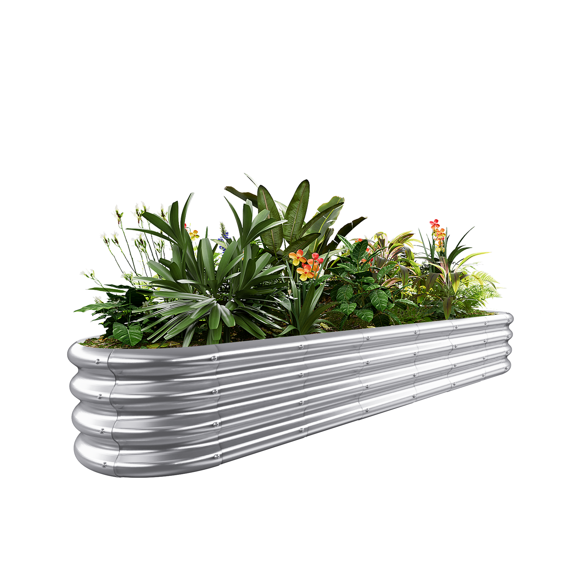 Oval 8x2x1ft Galvanized Raised Garden Bed