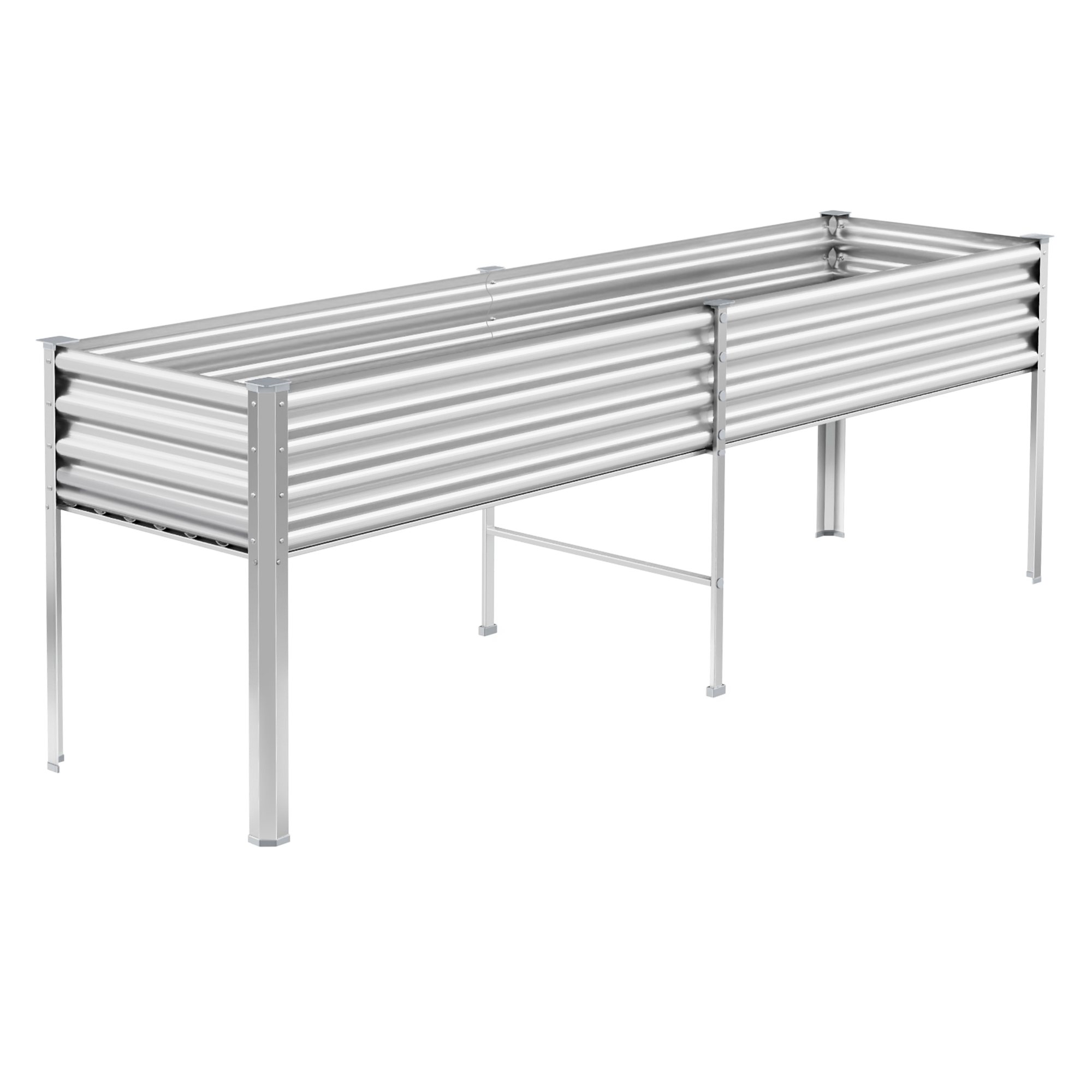 8x4x2.7ft Tall Galvanized Raised Garden Bed with Legs